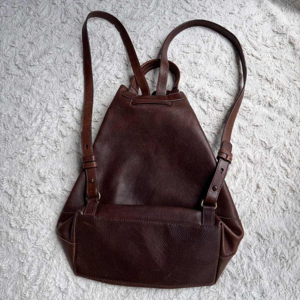 Pikolinos Brown Leather Drawstring Backpack Shoulder Bag Made in Spain Braided - Picture 12 of 14